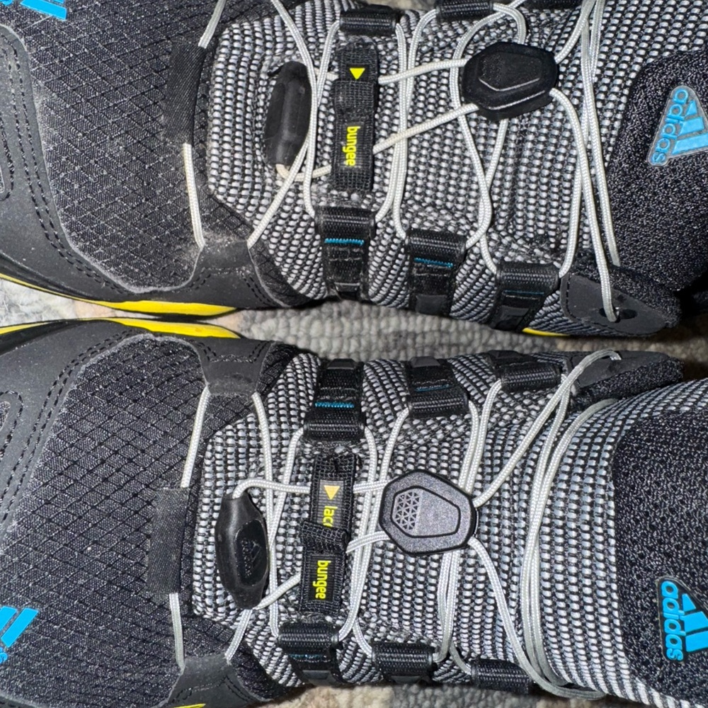 Adidas Black and Yellow Trail Shoes with Blue Highlights - Picture 11 of 13